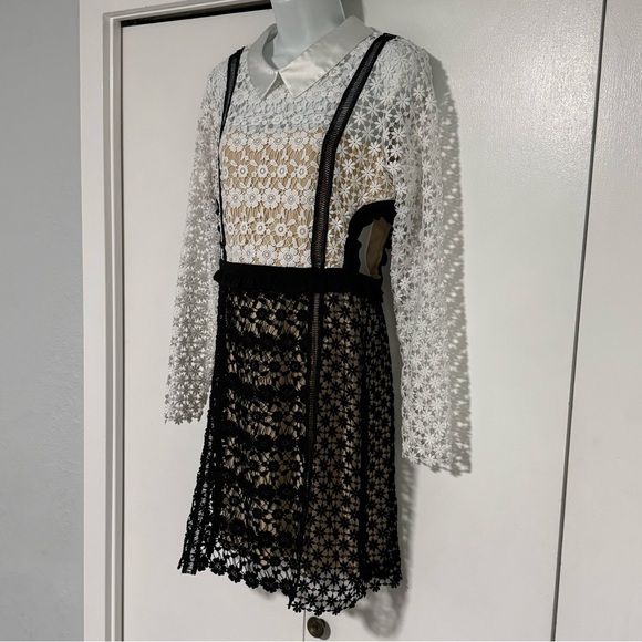 VENUS Womenβs Cut out Tweed dress 8 floral embroidered elegant midi long sleeve - Picture 15 of 16